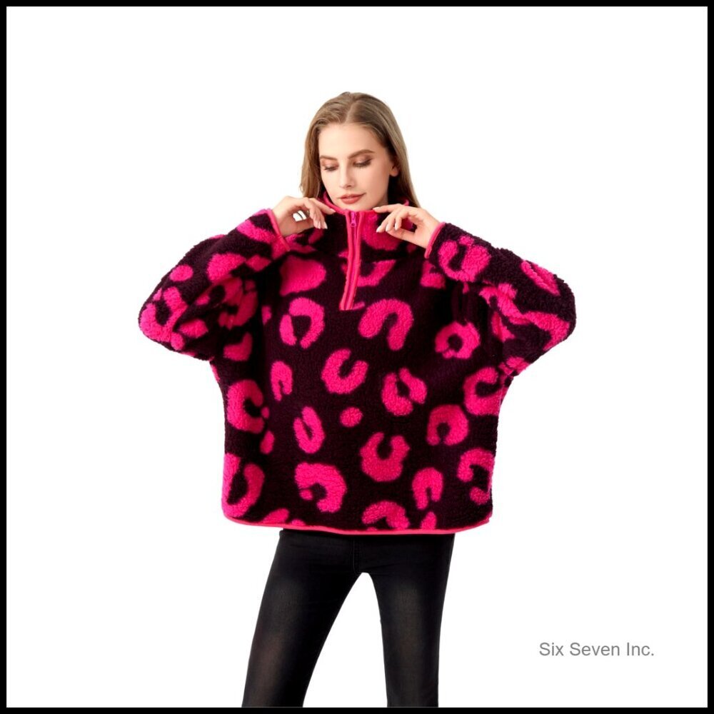 Sherpa Pullover Fleece Stand Collar Jacket Cozy Winter Outerwear Oversized Y2K